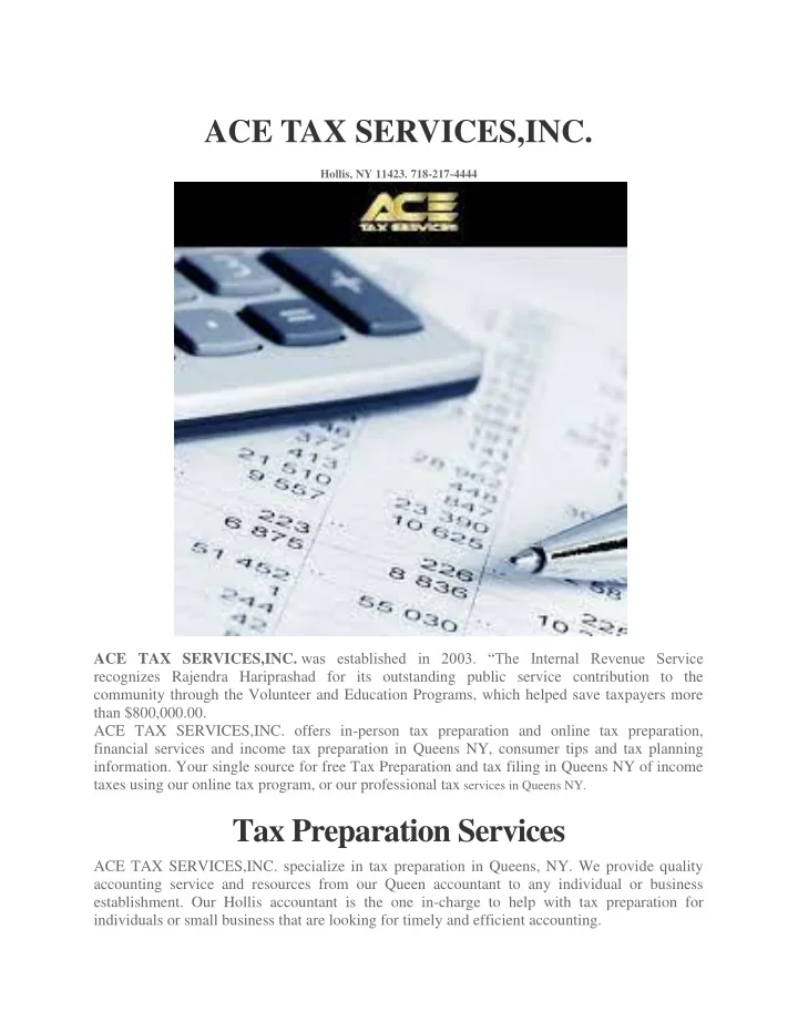PPT Tax Filing Queens NY PowerPoint Presentation, free download ID