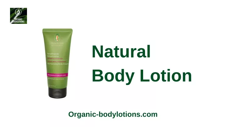 presentation of body lotion