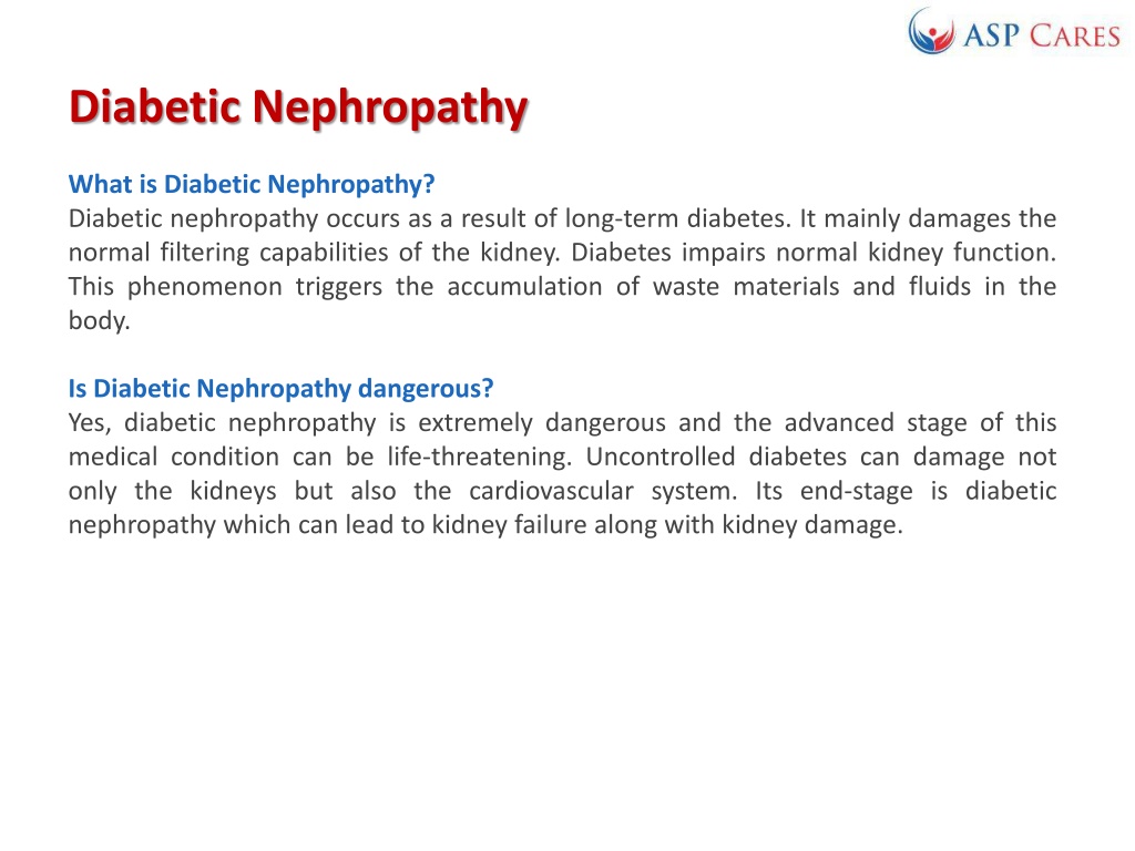 PPT - Causes, Symptoms And Treatment Of Diabetic Nephropathy PowerPoint ...