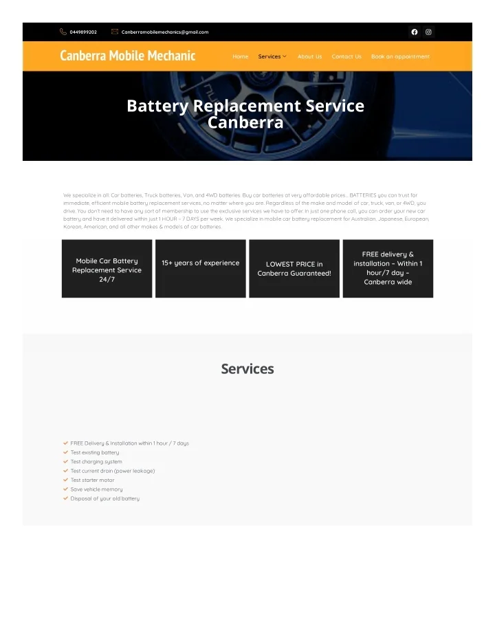 PPT Mobile Car Battery Replacement Service PowerPoint Presentation