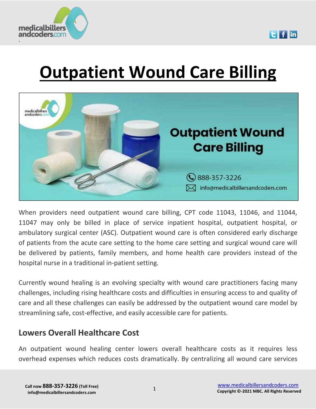 PPT - Outpatient Wound Care Billing PowerPoint Presentation, free ...