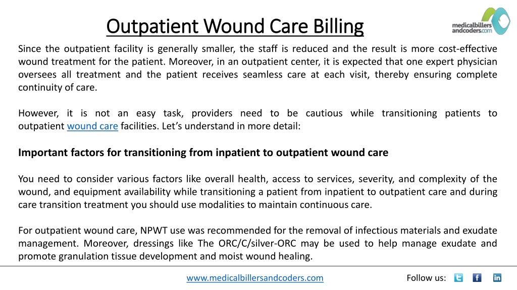 PPT - Outpatient Wound Care Billing PowerPoint Presentation, free ...