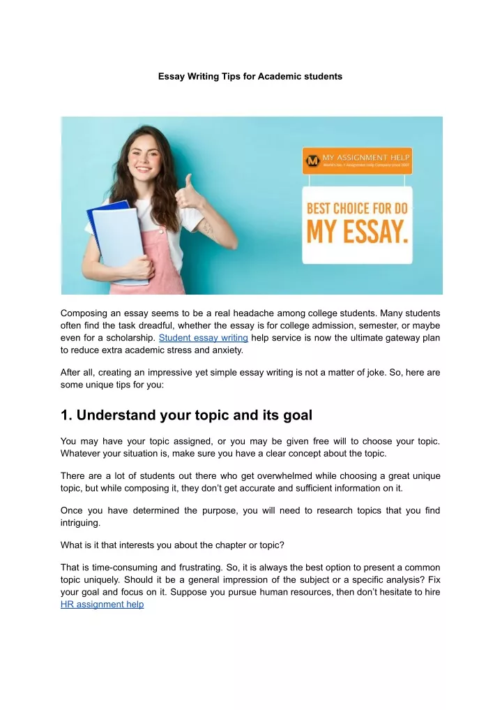 essay writing tips for academic