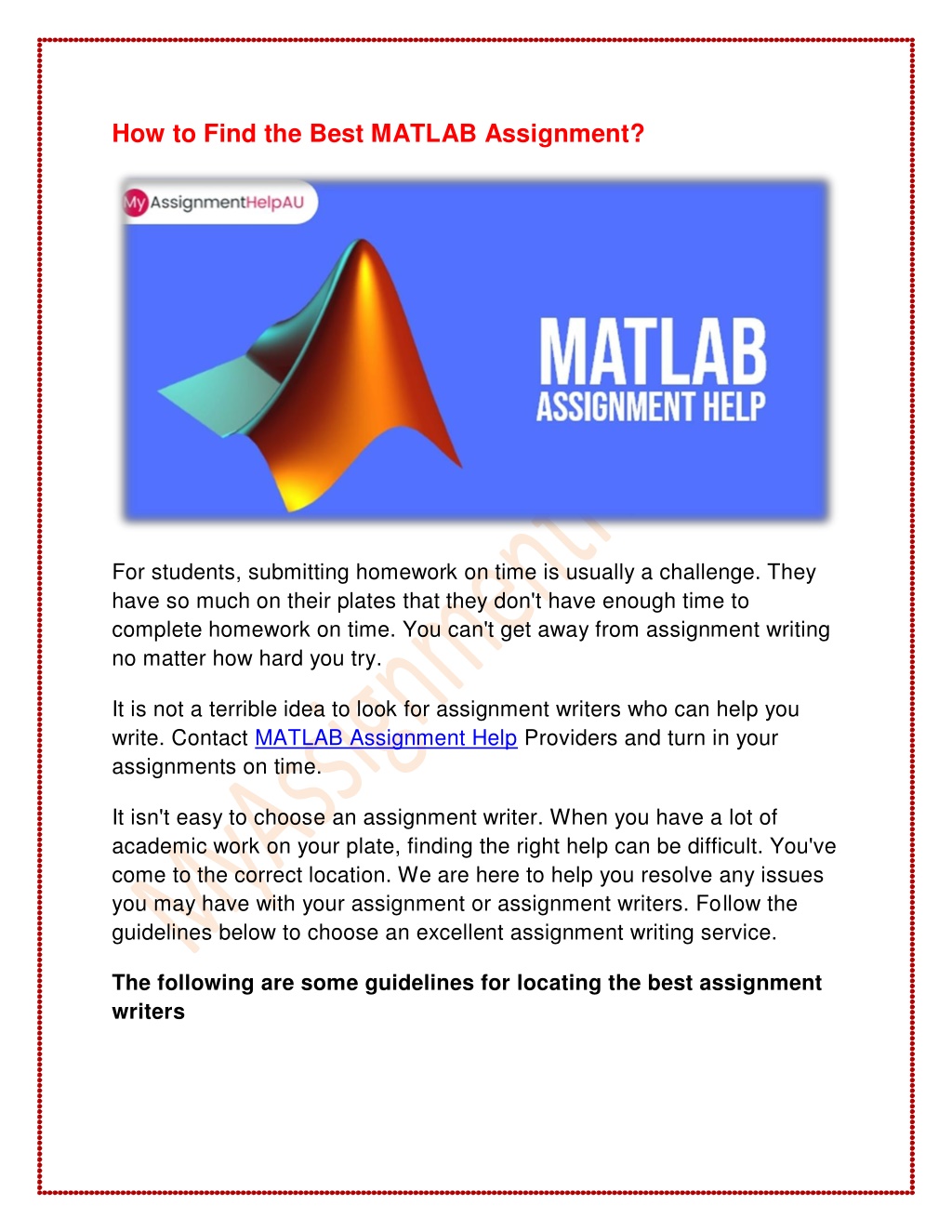 what is a assignment in matlab