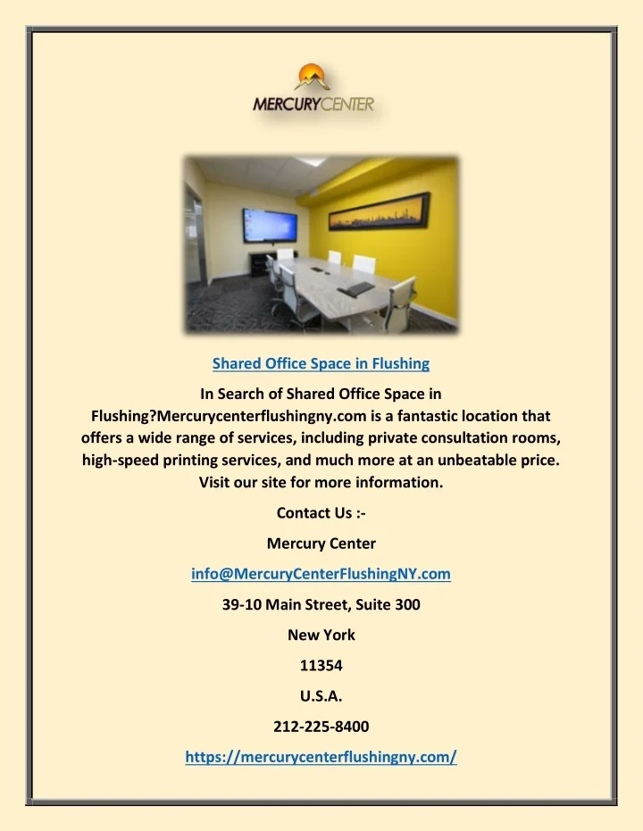 PPT Shared Office Space In Flushing
