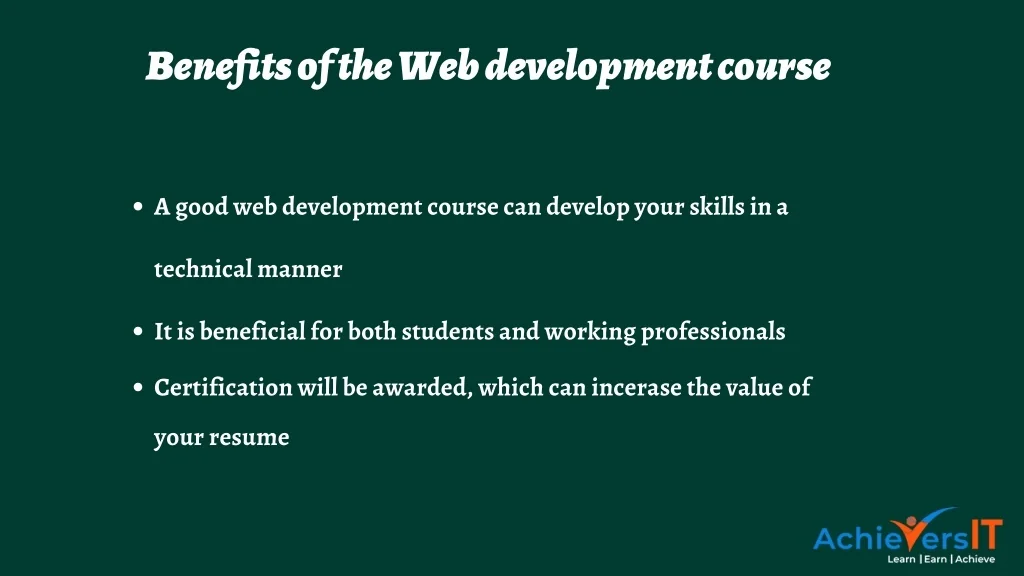 PPT - Web Development course at AchieversIT PowerPoint Presentation ...