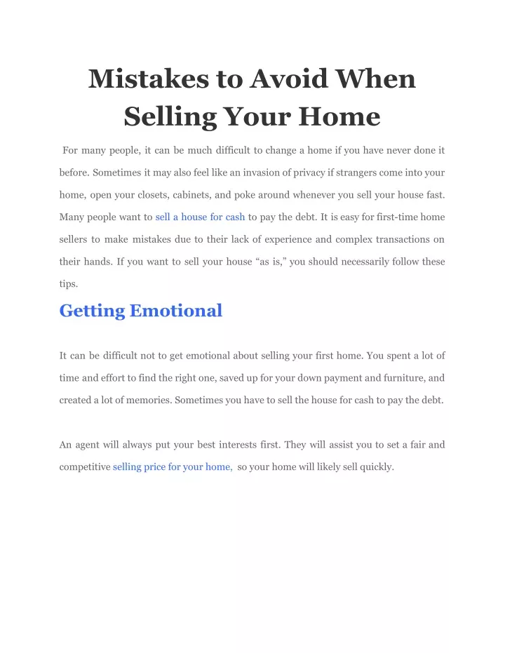 Ppt Mistakes To Avoid When Selling Your Home Powerpoint Presentation Id11134248 7999