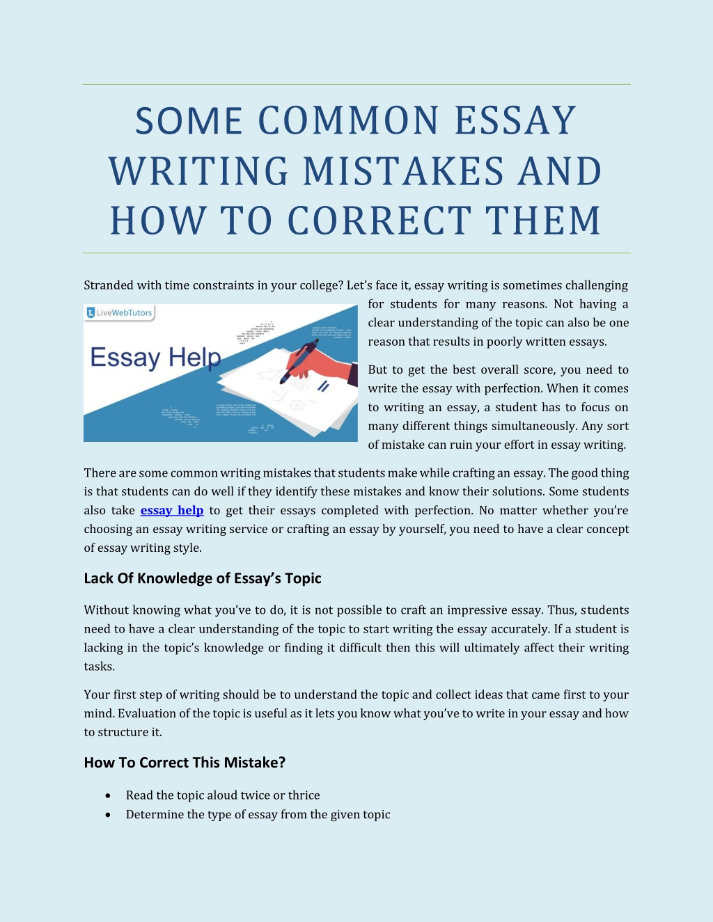 correct essay mistakes