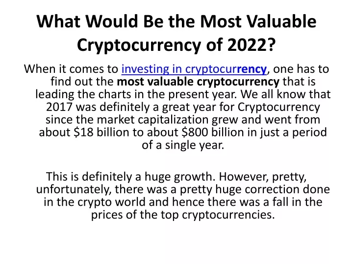 cryptocurrency ppt 2022