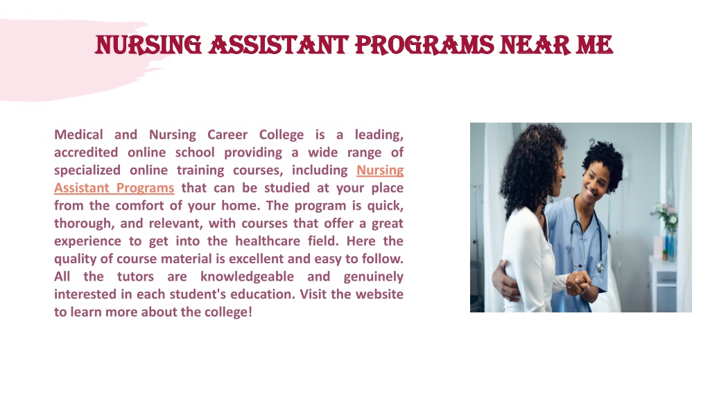 PPT Clinical Medical Assistant Programs PowerPoint Presentation Free   Nursing Assistant Programs Near Me Nursing L 