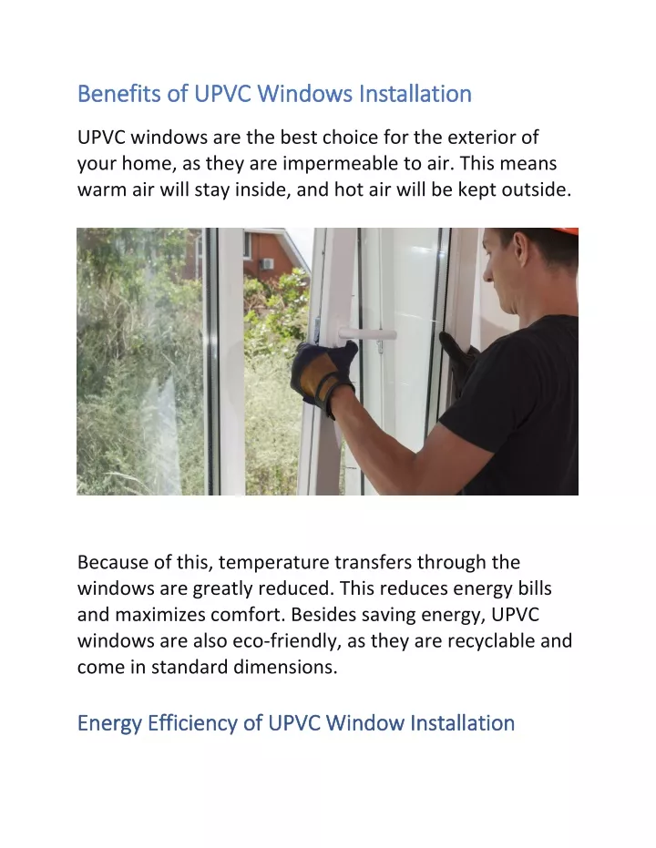 PPT - Benefits Of UPVC Windows Installation PowerPoint Presentation ...