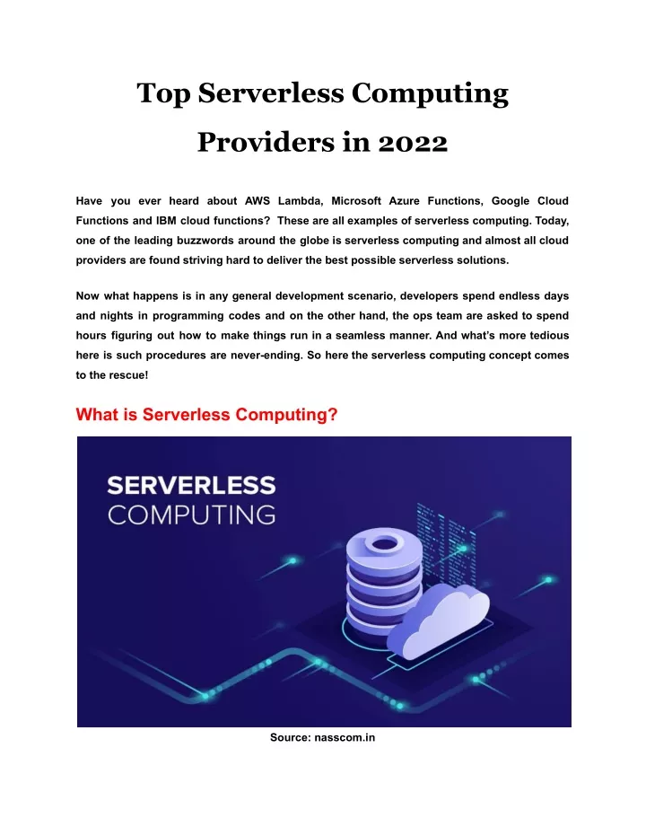 PPT - Top Serverless Computing Providers in 2022 PowerPoint ...