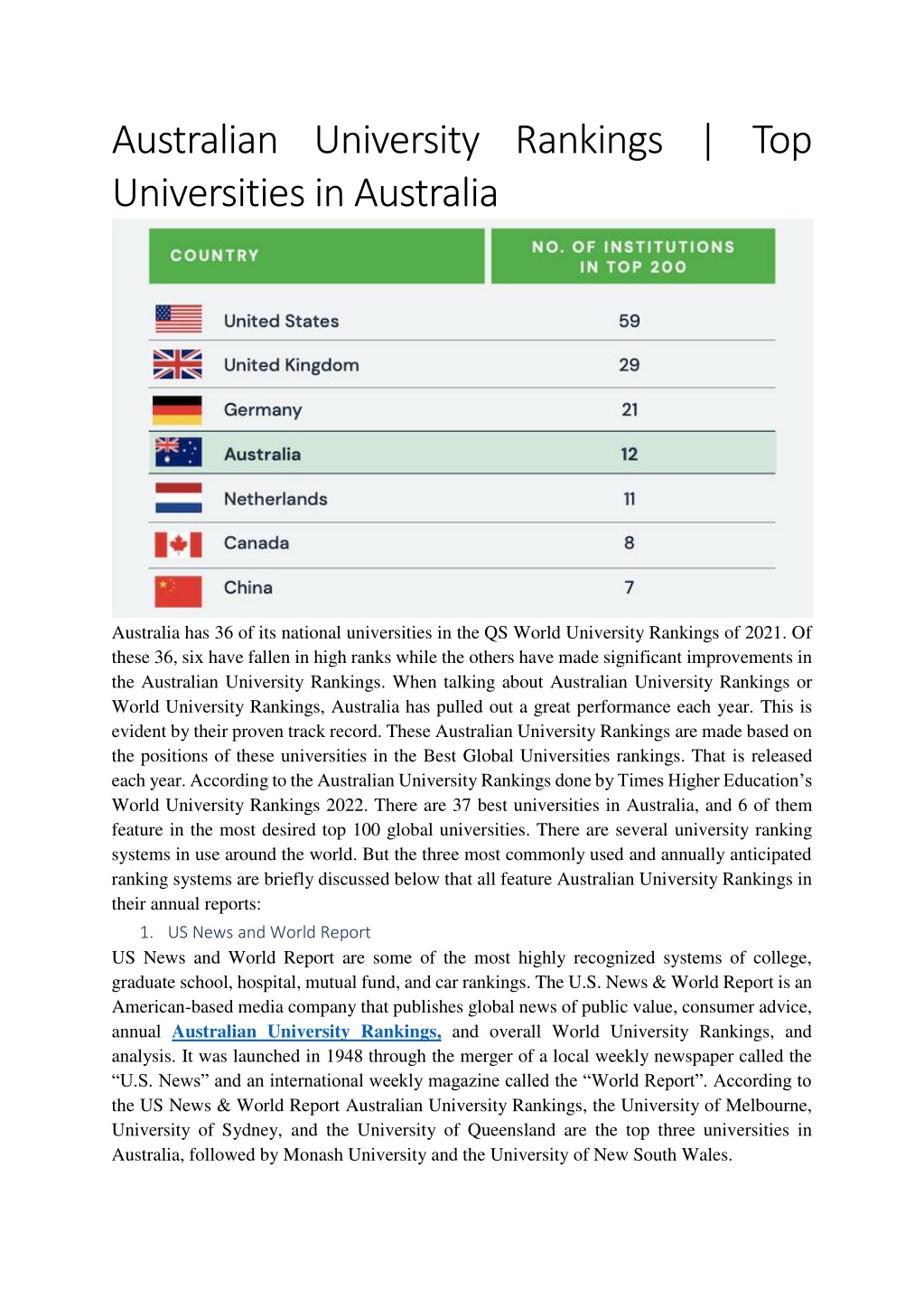 PPT Australian University Rankings Top Universities in Australia