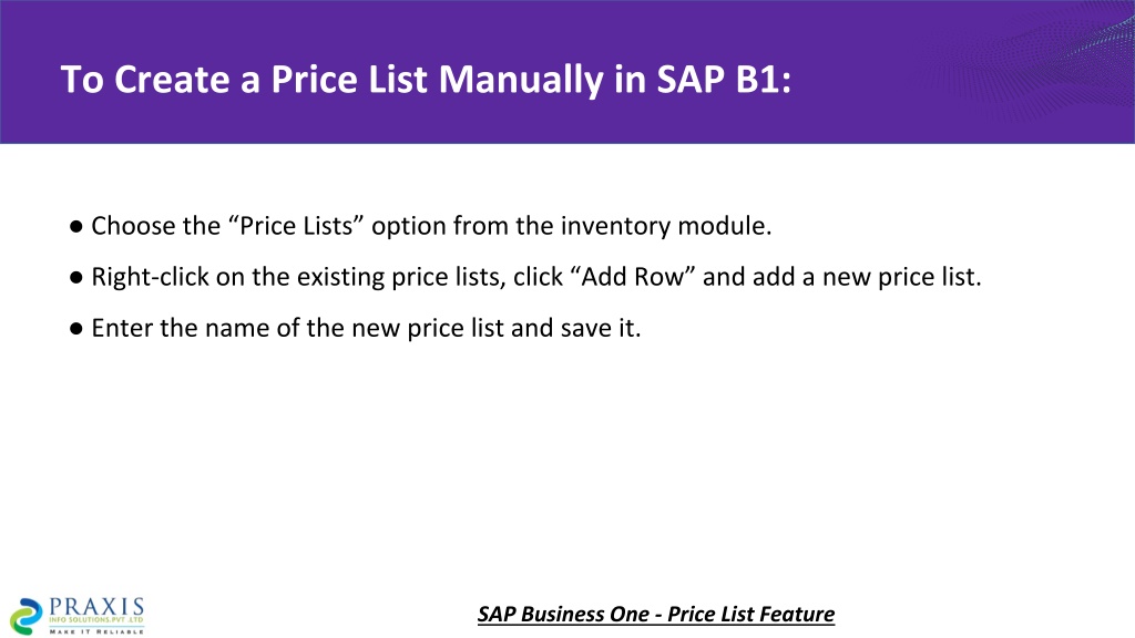 PPT - SAP Business One–Price List Feature PowerPoint Presentation, Free ...