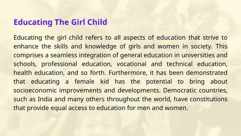 PPT - Why Is Girls’ Education Becoming More Important in India ...