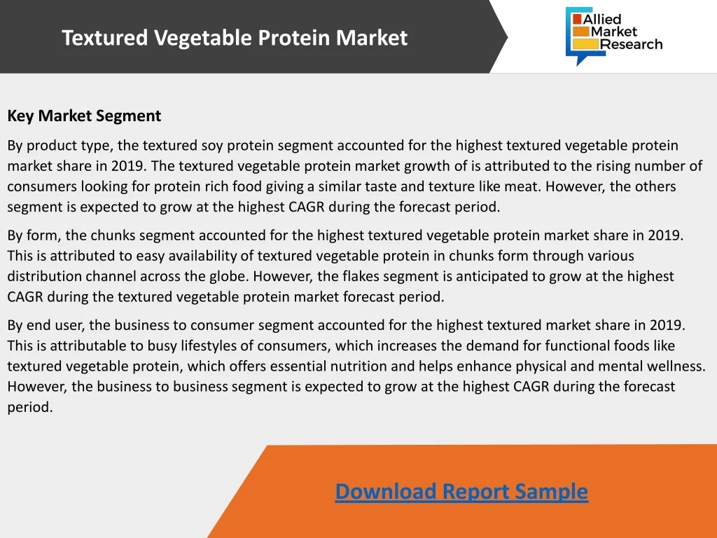 PPT Textured Vegetable Protein Market PowerPoint Presentation, free