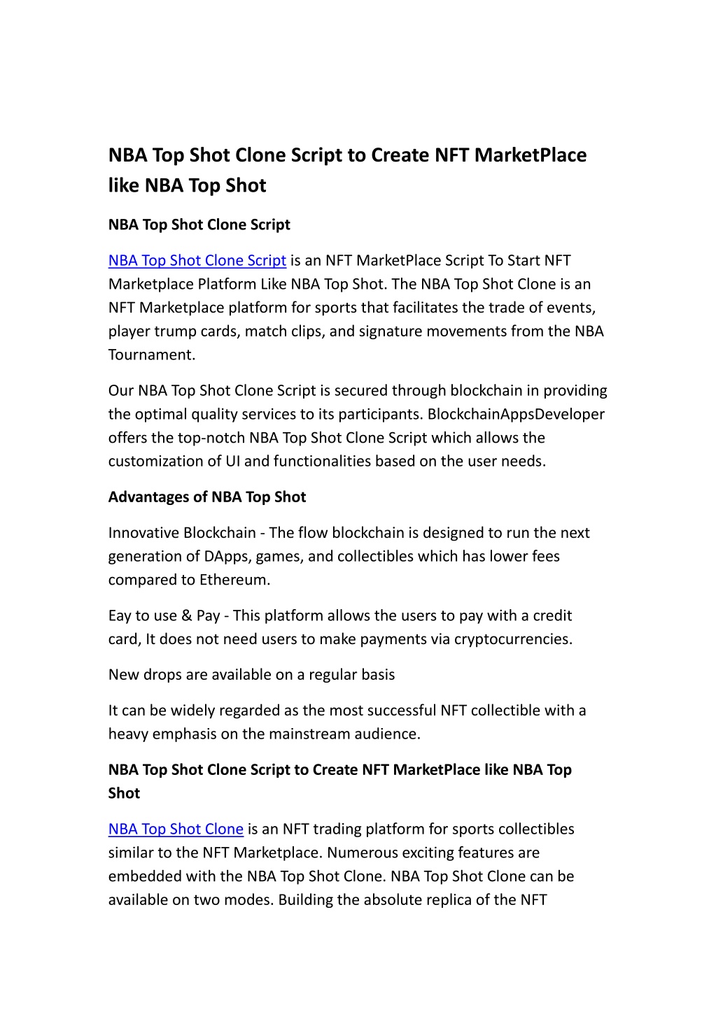 PPT - NBA Top Shot Clone Script to Create NFT MarketPlace Like NBA Top ...