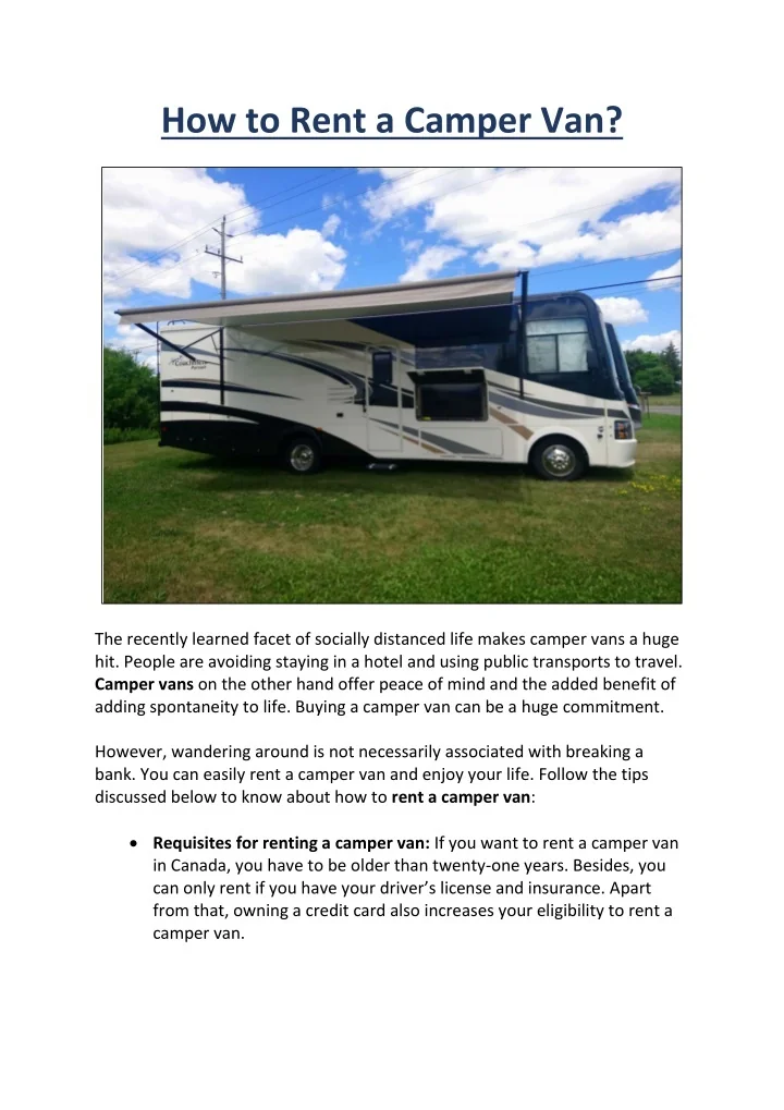 PPT How to Rent a Camper Van? PowerPoint Presentation, free download