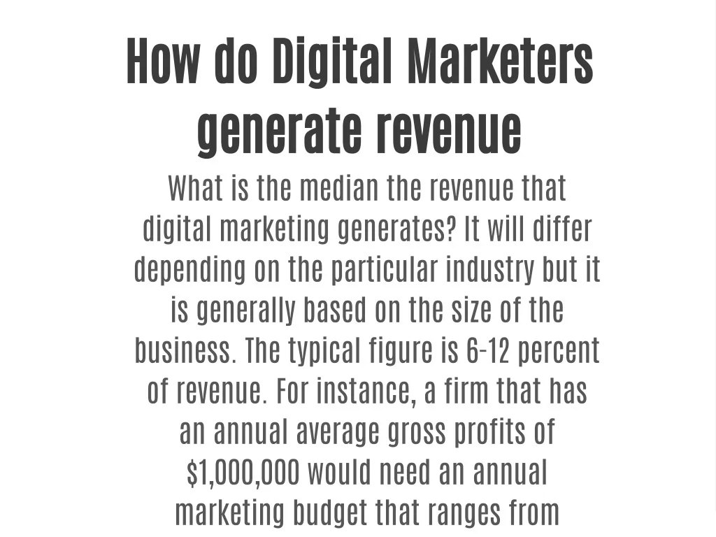 PPT How Do Digital Marketers Generate Revenue PowerPoint