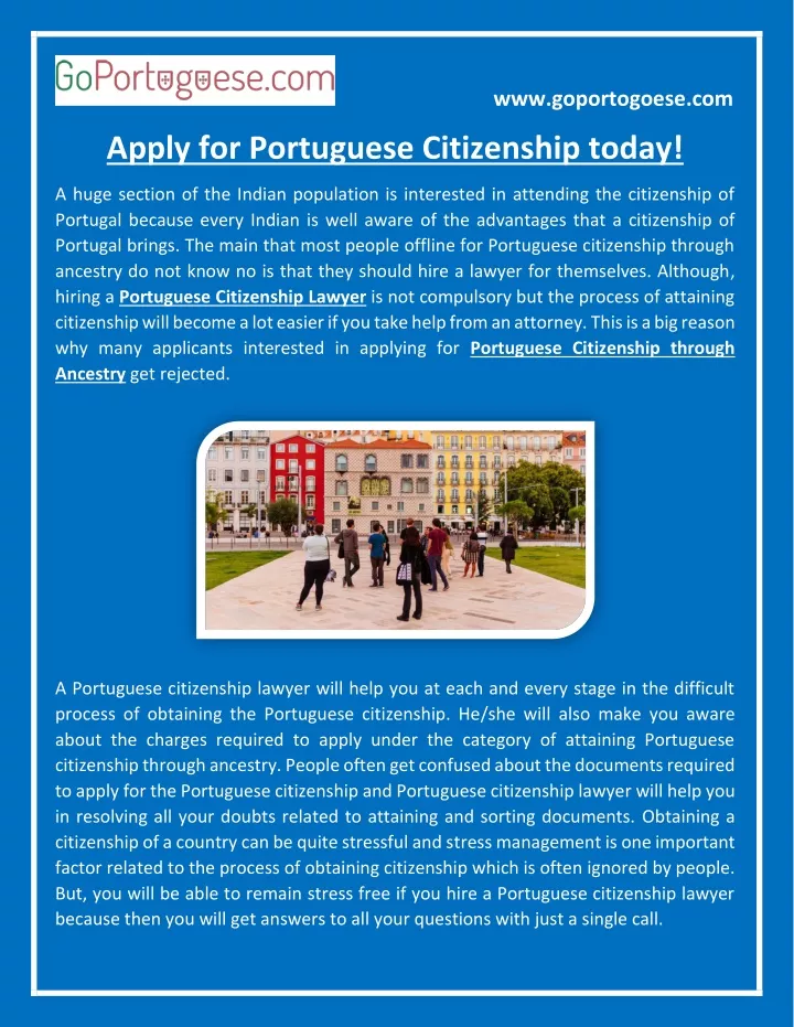 PPT   Apply For Portuguese Citizenship Today! PowerPoint Presentation