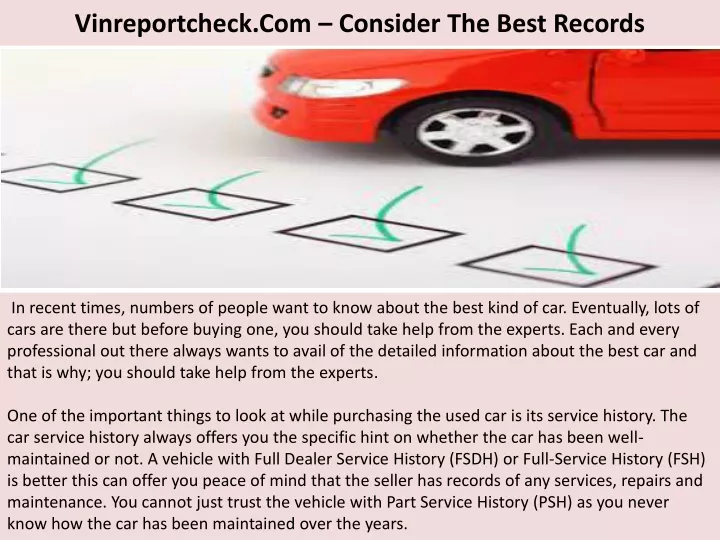 PPT - Vinreportcheck.Com – Consider The Best Records PowerPoint ...