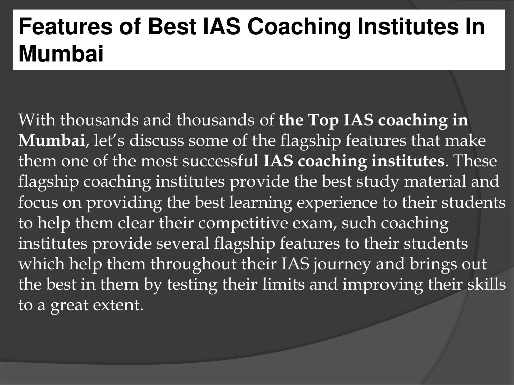 Ppt Top Ias Coaching In Institute Mumbai Powerpoint Presentation