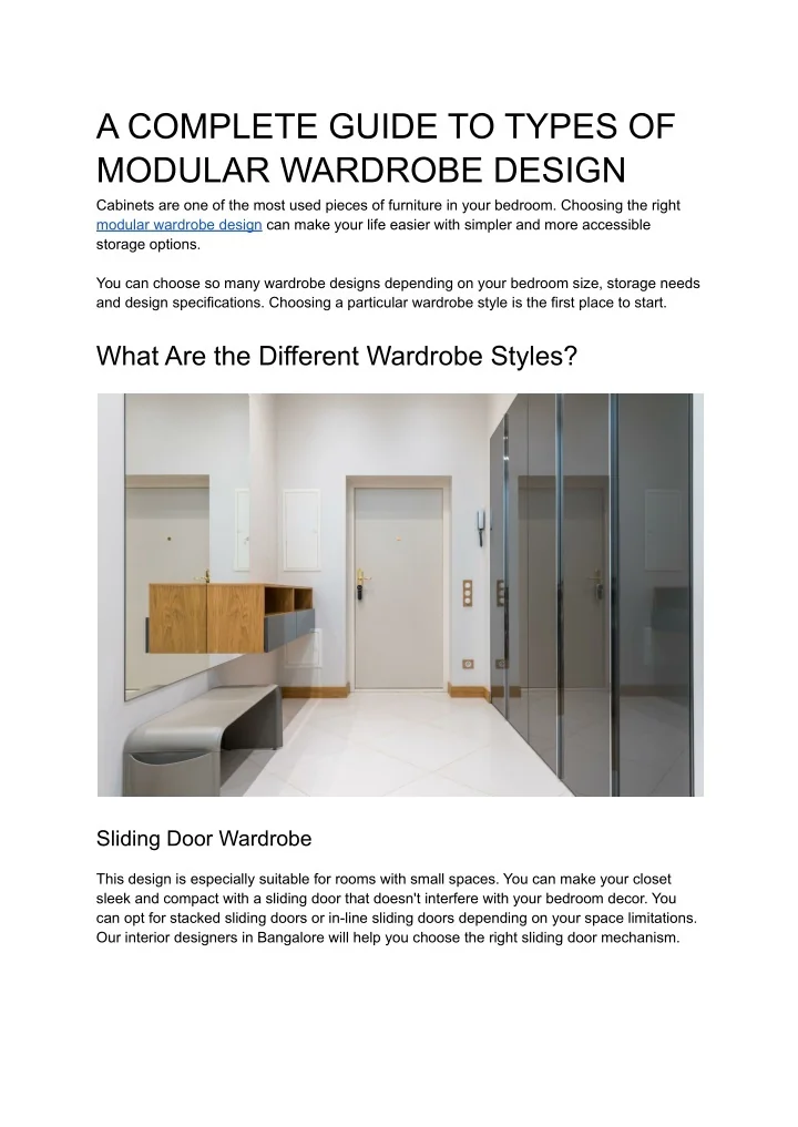 PPT - A COMPLETE GUIDE TO TYPES OF MODULAR WARDROBE DESIGN PowerPoint ...