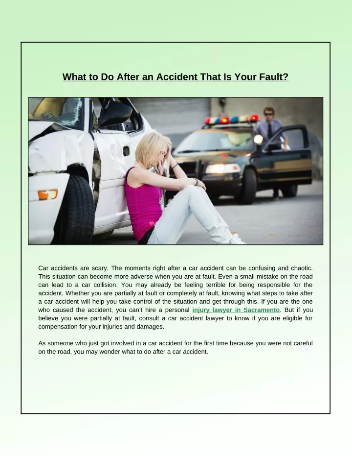 What To Do After An Accident That Is Your Fault