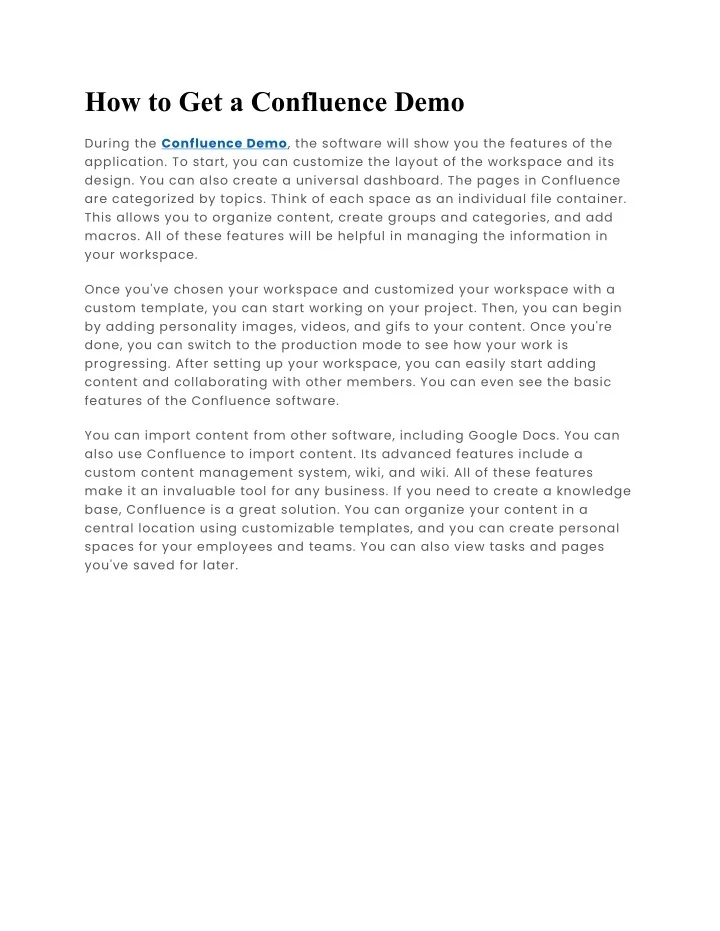 PPT How to Get a Confluence Demo PowerPoint Presentation, free