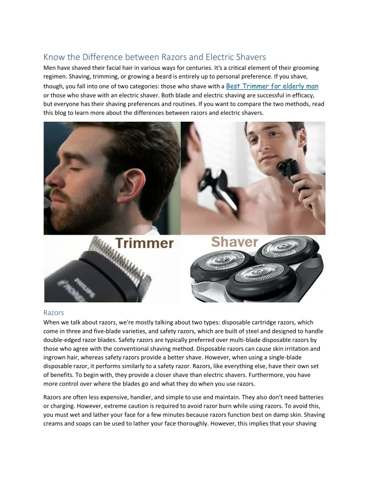 PPT - Know the Difference between Razors and Electric Shavers ...