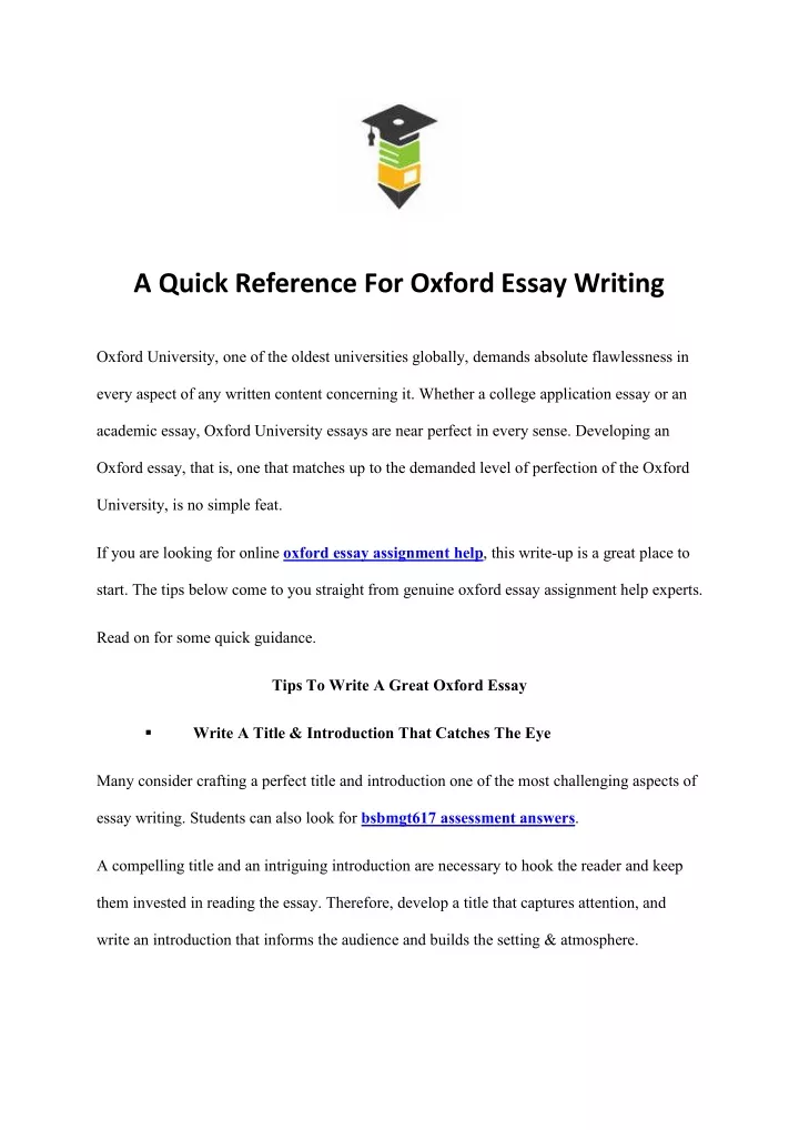 oxford essay guide