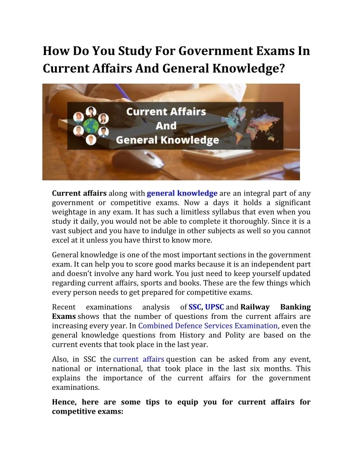 PPT How Do You Study For Government Exams In Current Affairs And