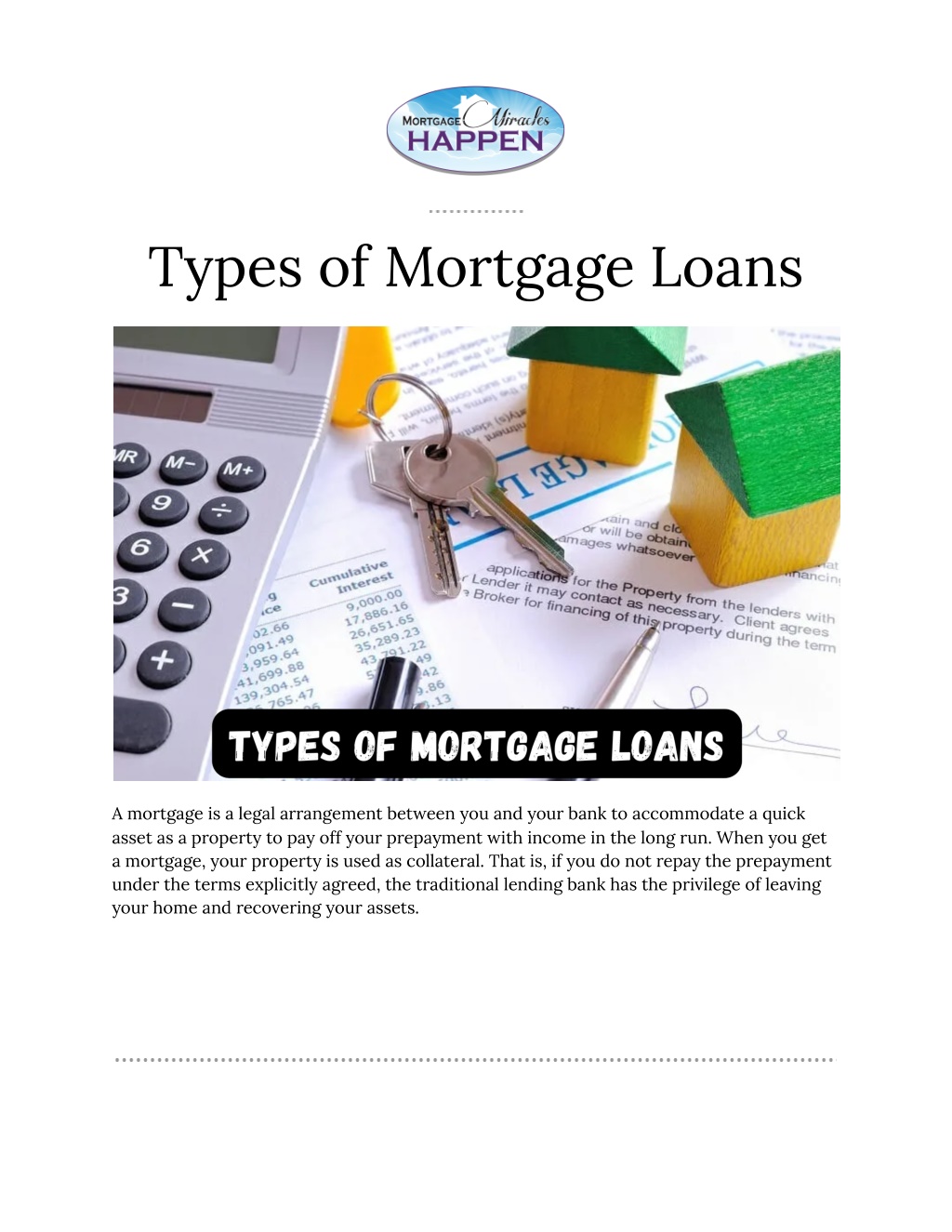 PPT - Types Of Mortgage Loans PowerPoint Presentation, Free Download ...