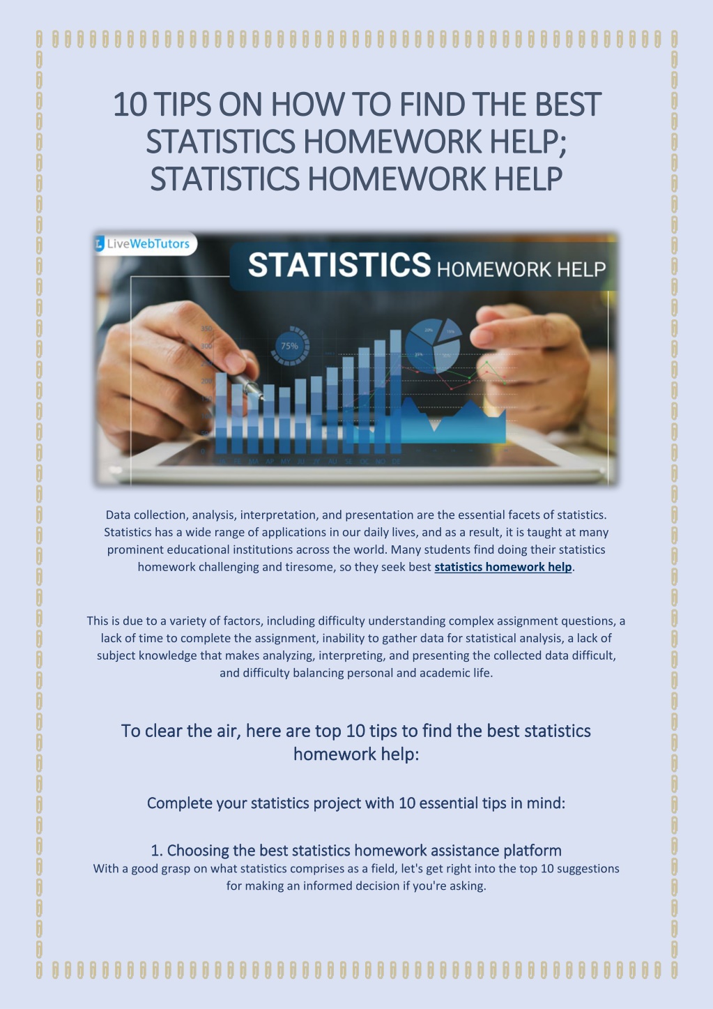 best statistics homework help