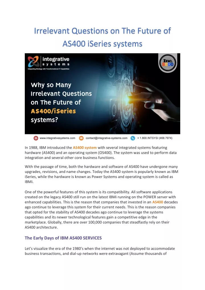 ppt-irrelevant-questions-on-the-future-of-as400-iseries-systems