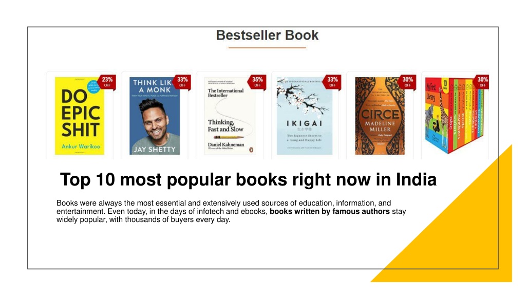 PPT Top 10 most popular books right now in India PowerPoint