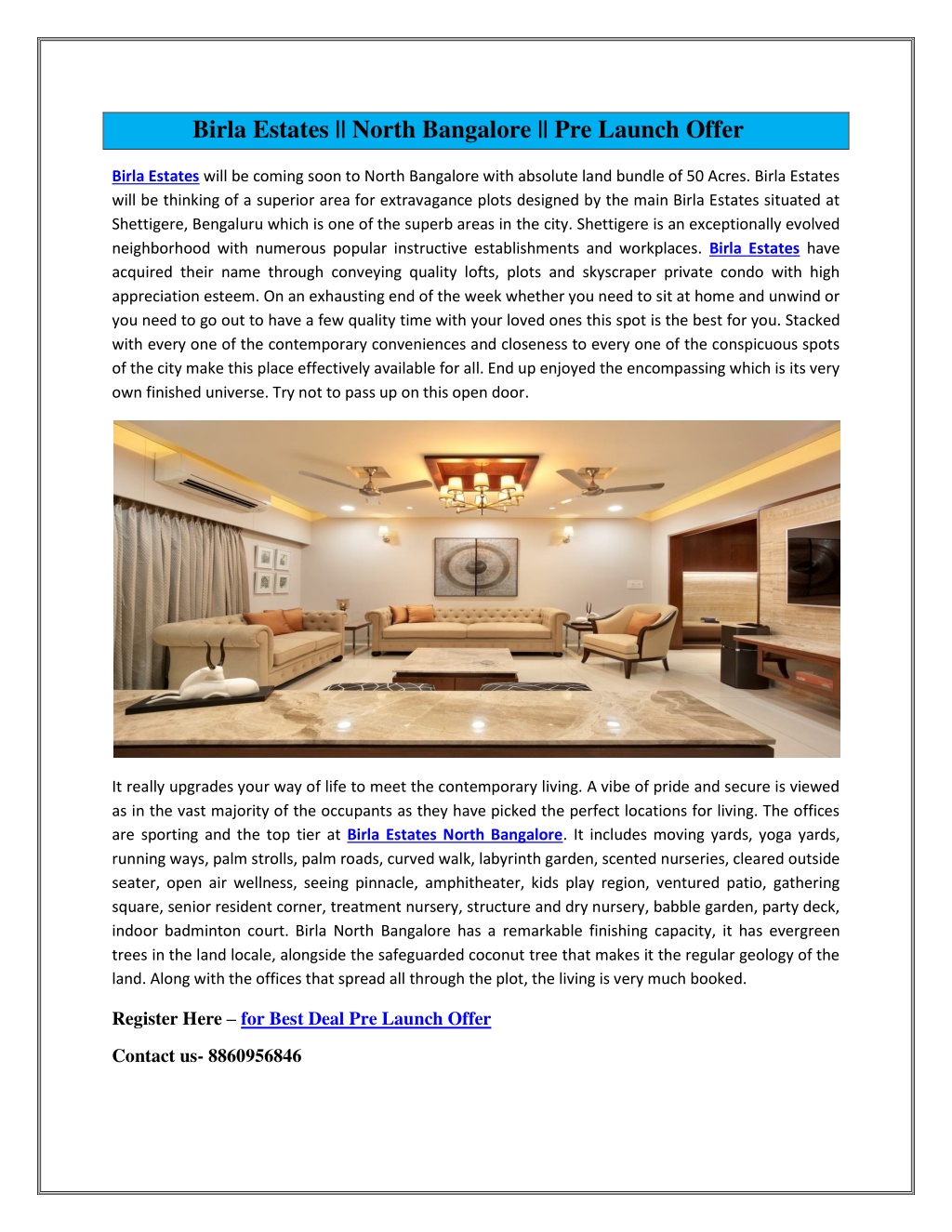 PPT - Birla Estates Apartment || North Bangalore PowerPoint ...