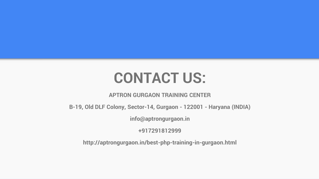 Php Training In Gurgaon
