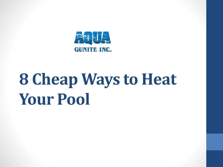 cheap way to heat your pool