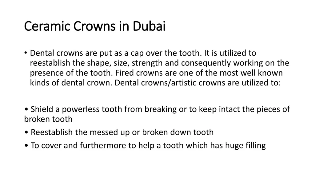 PPT Ceramic Crowns in Dubai PowerPoint Presentation, free download