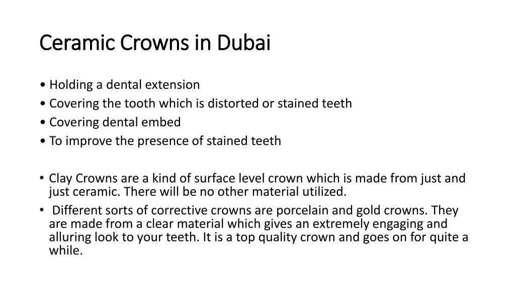 PPT Ceramic Crowns in Dubai PowerPoint Presentation, free download