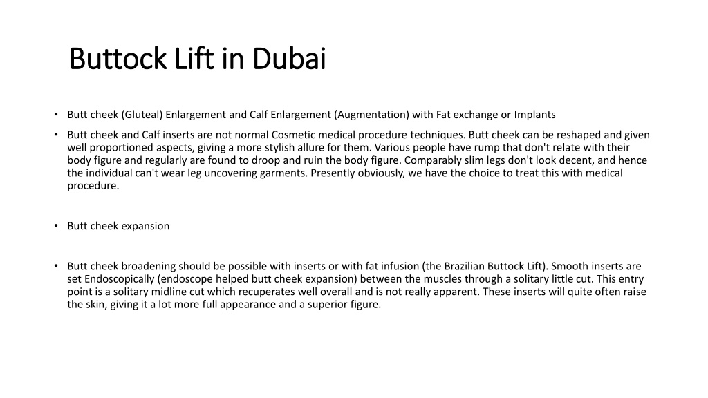 PPT - Buttock Lift In Dubai PowerPoint Presentation, Free Download - ID ...