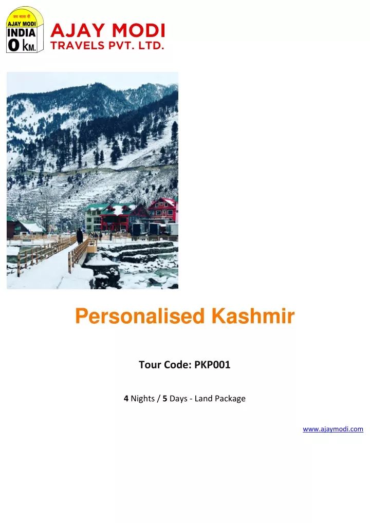 PPT Kashmir Tour Packages at Best Price Ajay Modi Travels