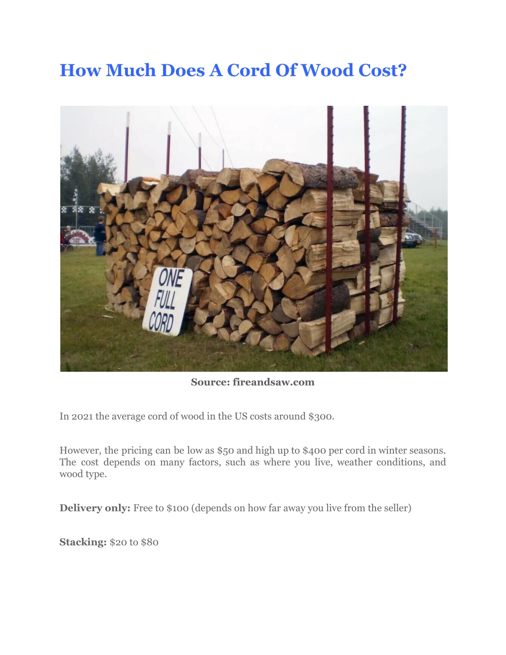 PPT - How Much is a Cord of Wood_ Firewood Size, Cost, & Types ...