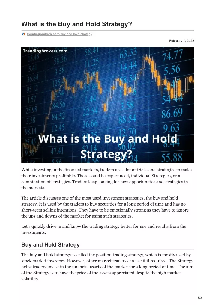 PPT   What Is The Buy And Hold Strategy PowerPoint Presentation, Free