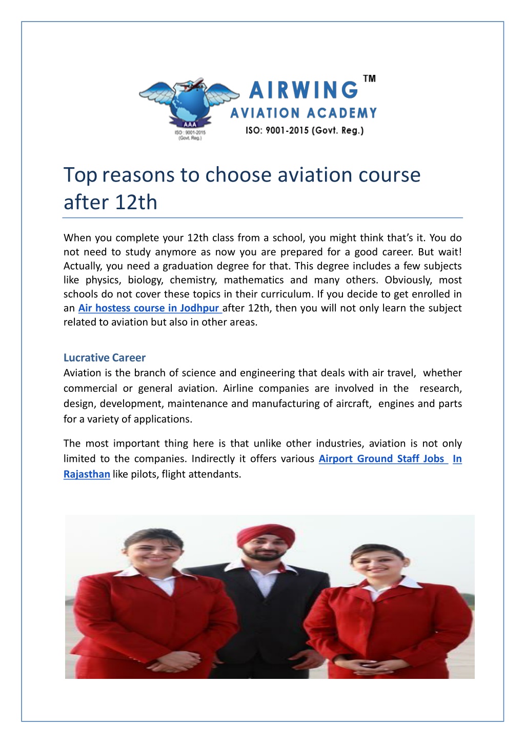 PPT - Top Reasons To Choose Aviation Course After 12th PowerPoint ...