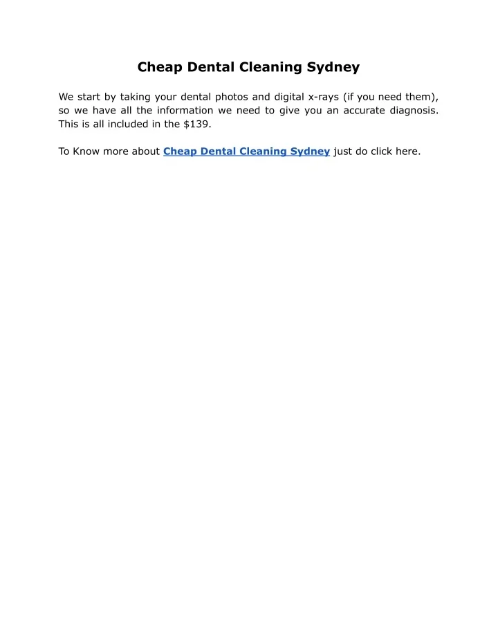 PPT Cheap Dental Cleaning Sydney PowerPoint Presentation, free
