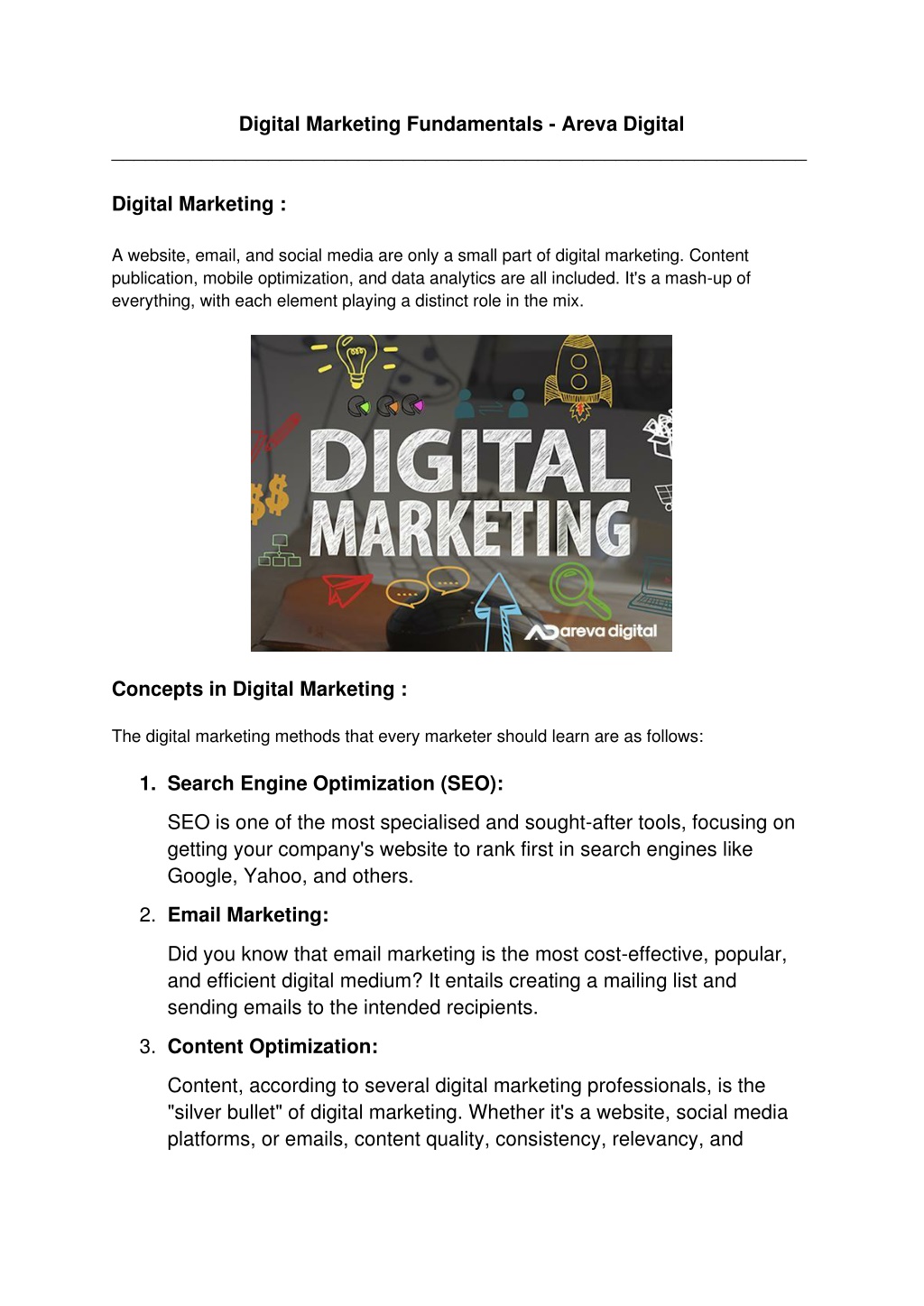 PPT - Digital Marketing Fundamentals - Areva Digital PowerPoint ...