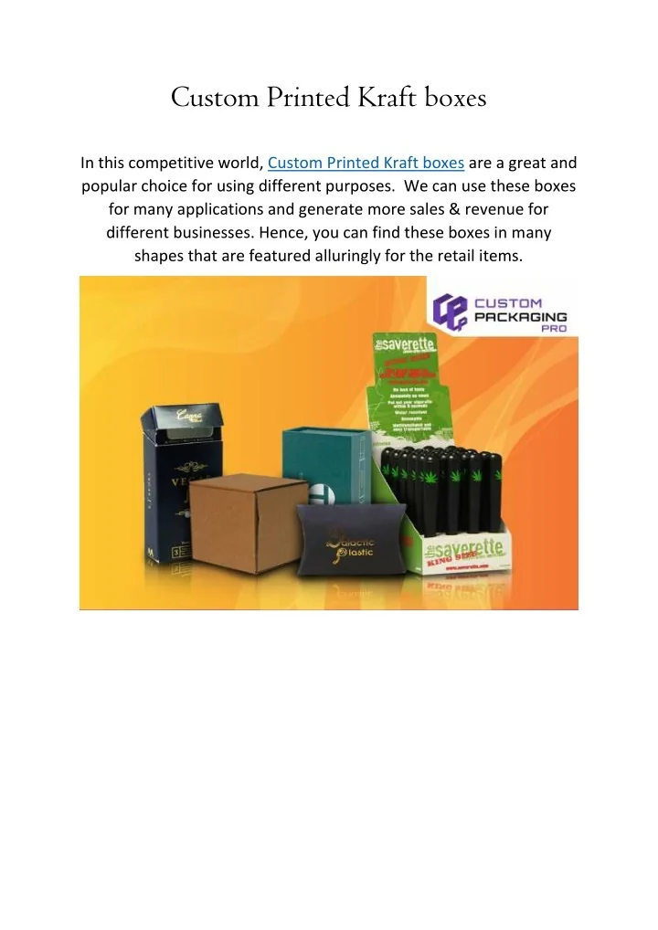 PPT - Custom Printed Kraft boxes PowerPoint Presentation, free download ...