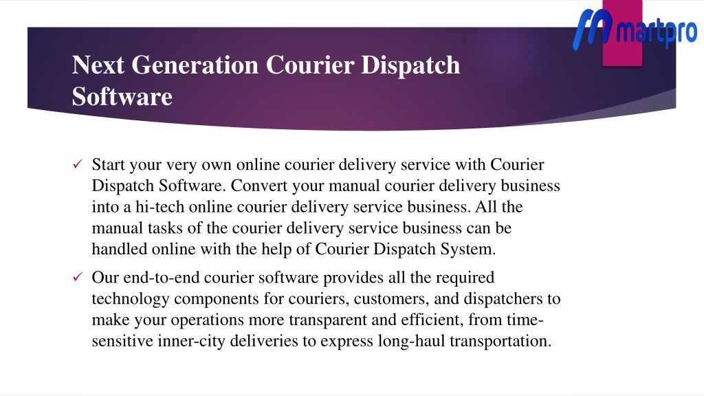 PPT - Courier Dispatch Software PowerPoint Presentation, free download ...